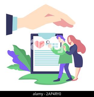 Familie Versicherung Dokument, Medizin und Gesundheitswesen, Life Protection Stock Vektor