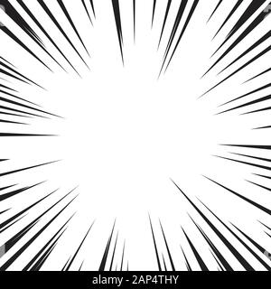 Comic Book Speed Lines. Explosion radial Hintergrund. Vector Illustration. Stock Vektor