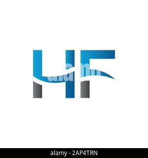 Vektor-Vorlage für HF-Logo-Design. Erste Verknüpfte Letter-HF-Vektor-Abbildung Stock Vektor