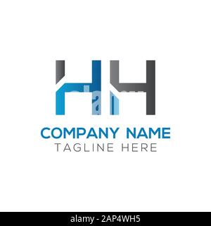 Vektor-Vorlage für HH-Logo-Design. Erste Verknüpfte Letter HH Vektor-Abbildung Stock Vektor
