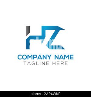 Vektor-Vorlage für das Design eines Logos mit Letter HZ. Erste Darstellung Des Verknüpften Letter HZ Vektors Stock Vektor