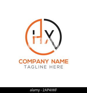Vektor-Vorlage für das Design von HX-Logos. Erste Verknüpfte Letter-HX-Vektor-Abbildung Stock Vektor