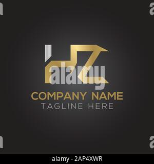 Vektor-Vorlage für das Design eines Logos mit Letter HZ. Erste Darstellung Des Verknüpften Letter HZ Vektors Stock Vektor