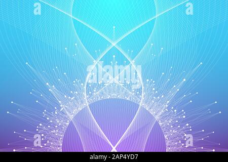 Abstrakte Fiktion Vektor-illustration quantum Computer Technologie. Sphäre explosion Hintergrund. Vertieftes Lernen der künstlichen Intelligenz. Grosse Daten Stock Vektor