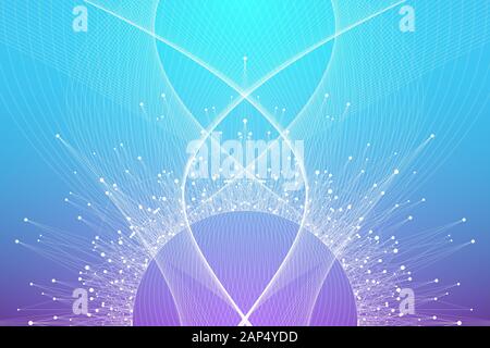 Abstrakte Fiktion Vektor-illustration quantum Computer Technologie. Sphäre explosion Hintergrund. Vertieftes Lernen der künstlichen Intelligenz. Grosse Daten Stock Vektor
