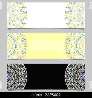 Geometrische horizontale Edelstein mandala Banner gesetzt - abstrakte farbenfrohe Vector Graphic Designs Stock Vektor