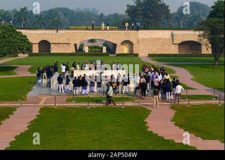 Memorial Area von Raj Ghat, Delhi, Indien Stockfoto