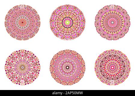 Runde kreisförmige botanischen Muster Mandala - geometrische abstrakte Zier vector Designs auf Hintergrund Stock Vektor