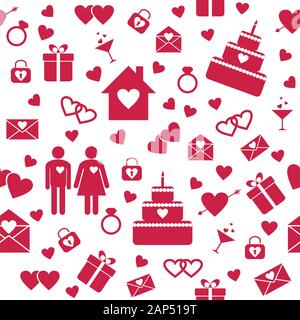 Nahtlose Muster für Hochzeit oder Valentinstag design Stock Vektor