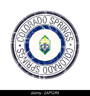 Poststempelmarke der Stadt Colorado Springs, Vektorobjekt über weißem Hintergrund Stock Vektor