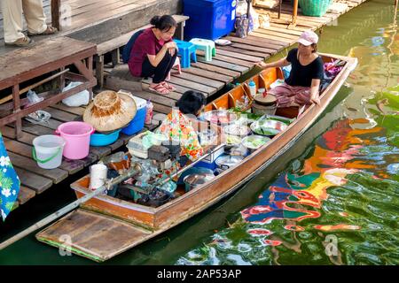 Talin Chan Floating Market, Bangkok, Thailand, Stockfoto