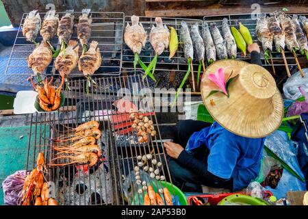 Talin Chan Floating Market, Bangkok, Thailand, Stockfoto