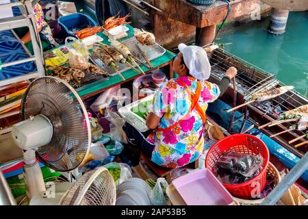 Talin Chan Floating Market, Bangkok, Thailand, Stockfoto