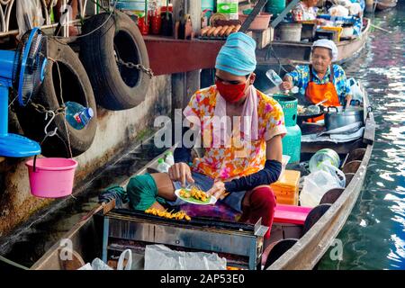 Talin Chan Floating Market, Bangkok, Thailand, Stockfoto