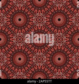 Rote geometrische floral Mandala Mosaik Muster Design Hintergrund-abstrakten Elegante spirituelle Böhmischen orientalische Vector wallpaper Stock Vektor