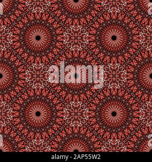 Rote geometrische floral Mandala Mosaik Muster Design Hintergrund-abstrakten Elegante spirituelle Böhmischen orientalische Vector wallpaper Stock Vektor