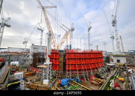 Bauarbeiten in Hinkley Point C Atomkraftwerk in der N he von