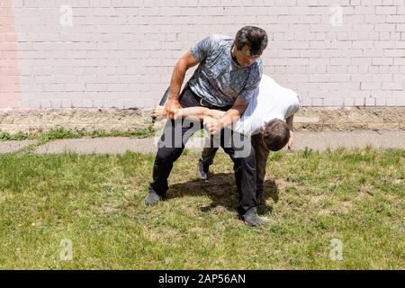 Selbstverteidigungsmethoden Krav Maga Stockfoto