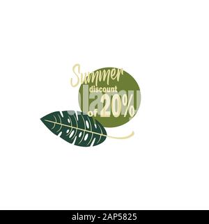 Logo mit Rabatt 20 saisonale Summer Sale Stock Vektor