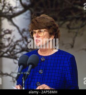 Washington, DC. 2-11 -1993 Attorney General benennen Janet Reno im Rosengarten. Credit: Mark Reinstein/MediaPunch Stockfoto