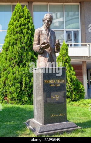 Büste von Nikola Tesla in Belgrad, Serbien Stockfoto