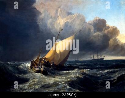 Holländische Boote in einem Sturm, Bridgewater Meer Stück, JMW Turner, 1801, Stockfoto