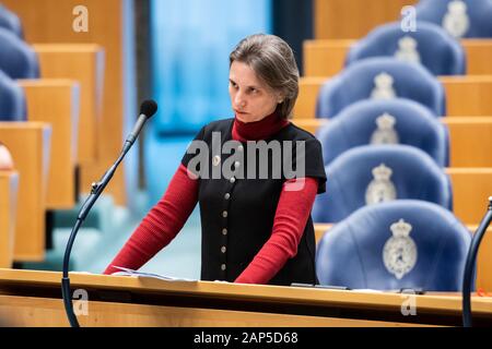 Den Haag, Niederlande. 21 Jan, 2020. DEN HAAG, 14-01-2020, Frage Stunde im niederländischen Parlament. Groenlinks Mitglied des Parlaments Laura Bromet Credit: Pro Schüsse/Alamy leben Nachrichten Stockfoto