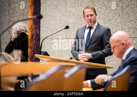 Den Haag, Niederlande. 21 Jan, 2020. DEN HAAG, 14-01-2020, Frage Stunde im niederländischen Parlament. D66 Mitglied des Parlaments Kees Verhoeven. Credit: Pro Schüsse/Alamy leben Nachrichten Stockfoto