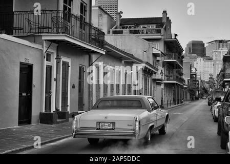 Cadillac Coupe DeVille 1981 in Dauphine St New Orleans Stockfoto