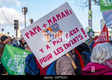 Anti-PMA und Anti-GPA Protestieren in Paris, Frankreich Stockfoto