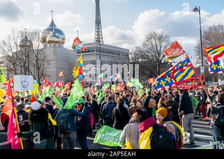 Anti-PMA und Anti-GPA Protestieren in Paris, Frankreich Stockfoto