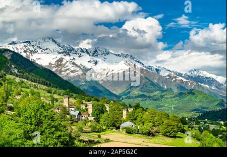 Der Kaukasus Berge an Mestia - obere Swanetien, Georgien Stockfoto