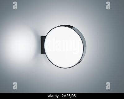 Blank glühend rund Geschäft Beschilderung Design mockup isoliert Stockfoto