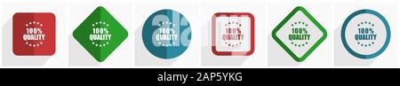 Qualität Icon Set, flache Design Vector Illustration in 6 Optionen für Webdesign und mobile Anwendungen in der Eps 10. Stock Vektor