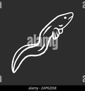 Aal chalk Symbol. Floating snakelike Fisch. Meer unterwasser Tier mit glatter Haut. Asiatische Meeresfrüchte, Sushi Zutat. Schlange Form Kreatur schwimmen im OCE Stock Vektor