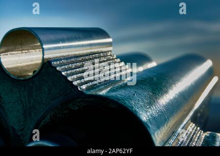 Ferngläsern auf einer Aussichtsplattform, abstrakt aussehende Nahaufnahme Stockfoto