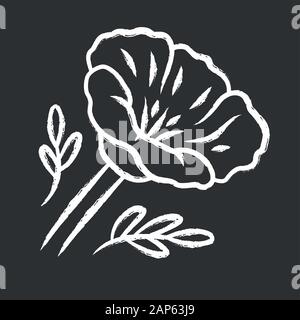 Kalifornischer Mohn chalk Symbol. Papaver rhoeas. Mais stieg blühenden Wildblumen. Krautigen Pflanzen. Feld common Poppy. Sommer blühen. Isolierte vektor Cha Stock Vektor