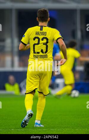 Mailand - Oct 23, 2019: Thorgan Gefahr 23. FC Inter-Borussia Dortmund. Champions League. Stadio San Siro Stockfoto