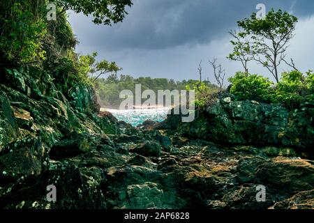 Tobago, eine abgelegene karibische Insel Stockfoto