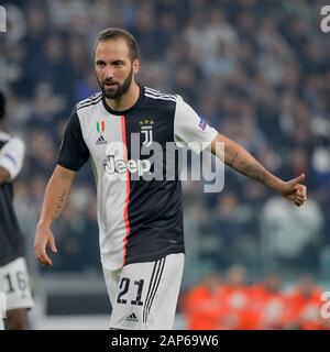 Turin - Oct 22, 2019: Gonzalo Higuain 21. Juventus - Lokomotive Moskau. UEFA Champions League. Mathcday 3. Allianz Stadion. Stockfoto