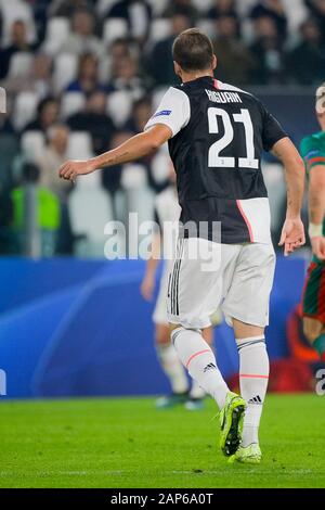 Turin - Oct 22, 2019: Gonzalo Higuain 21. Juventus - Lokomotive Moskau. UEFA Champions League. Mathcday 3. Allianz Stadion. Stockfoto