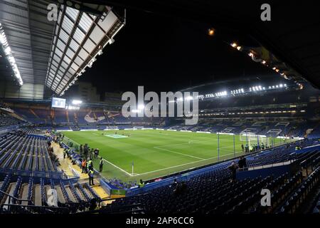 LONDON, ENGLAND - 21. Januar einen allgemeinen Blick auf das Stadion während der Premier League Spiel zwischen Chelsea und Arsenal an der Stamford Bridge, London am Dienstag, den 21. Januar 2020. (Credit: Jacques Feeney | MI Nachrichten) nur die redaktionelle Nutzung. Credit: MI Nachrichten & Sport/Alamy leben Nachrichten Stockfoto