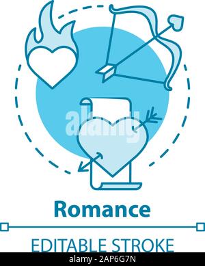 Romanistik Konzept Symbol. Romantische Bücher Idee dünne Linie Abbildung. Liebe herzzerreissende Geschichten & Gedichte. Liebe und Leidenschaft. Vektor isol Stock Vektor