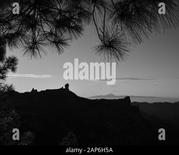 Naturpark Roque Nublo bei Sonnenuntergang, Gipfel Gran Canaria, Kanarische Inseln, Spanien Stockfoto