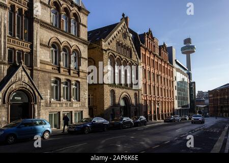 Viktorianische Gebäude Westminster Chambers und Vita Student Accommodation in der Crossshall Street, Liverpool Stockfoto