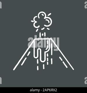 Vulkanausbruch chalk Symbol. Rauch, Asche und Lava Emission von Vulkan. Geothermie Explosion. Seismische Gefährdung. Geologische Katastrophe. Natürliche cat Stock Vektor