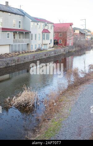 New Hope, Pennsylvania, 12. Januar 2020: Haus in der Nähe des Flusses, USA - Bild Stockfoto