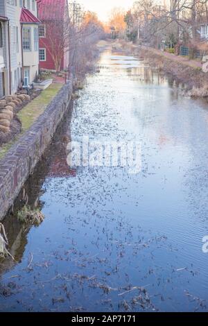 New Hope, Pennsylvania, 12. Januar 2020: Haus in der Nähe des Flusses, USA - Bild Stockfoto