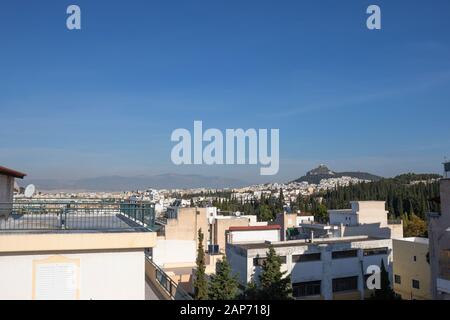 Blick auf die Stadt von Luftbild mit Gebäuden in Athen Griechenland Stockfoto
