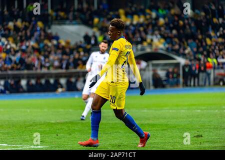 Kiew - Mar 14, 2019: Callum Hudson-Odoi 20. Dynamo Kiew - FC Chelsea London. UEFA Europa League. NSC Olympiyskiy Stadion Stockfoto